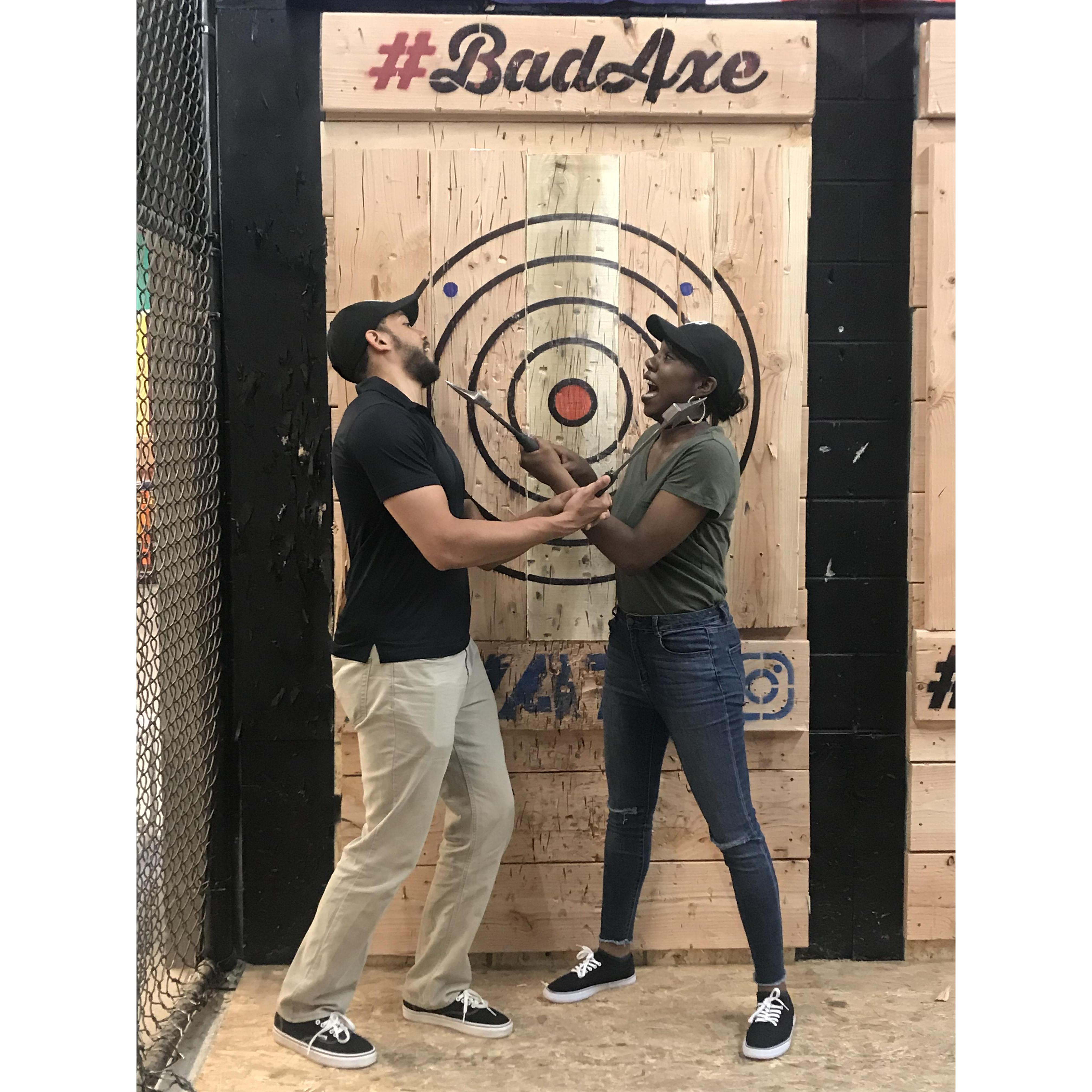 that time we wore matching shoes and axe throwing got out of hand.