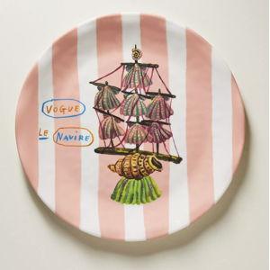 Nathalie Lete By the Sea Melamine Dessert Plate (Pink Shells)