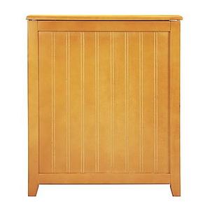 Oceanstar Rectangular Front Wood Laundry Hamper in White