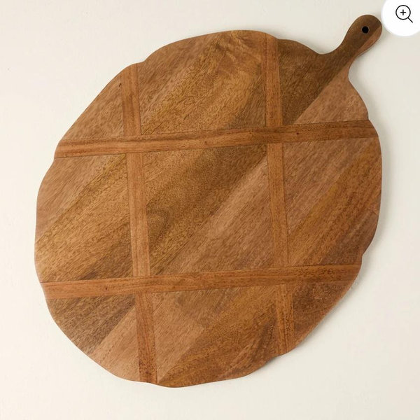 Antiqued Wood Large Oval Serving Board