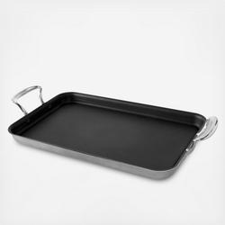 Crate & Barrel EvenCook Ceramic Grey Ceramic Nonstick Double Burner Griddle