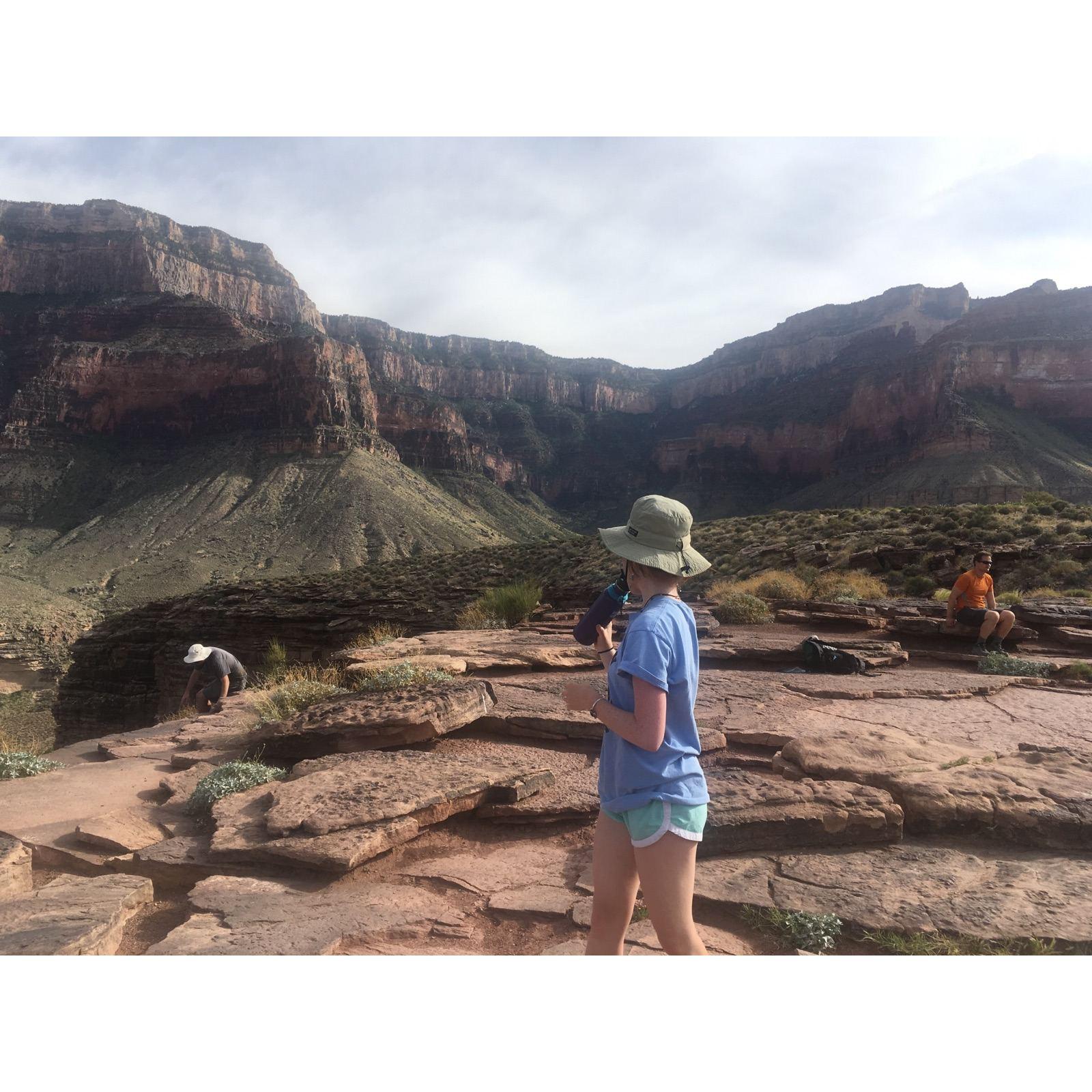 We didn't realize how long we would be hiking this day in the Grand Canyon. By the end of the day we both were so hungry and exhausted, we biked to the nearest pizza shop and each had an entire pizza.