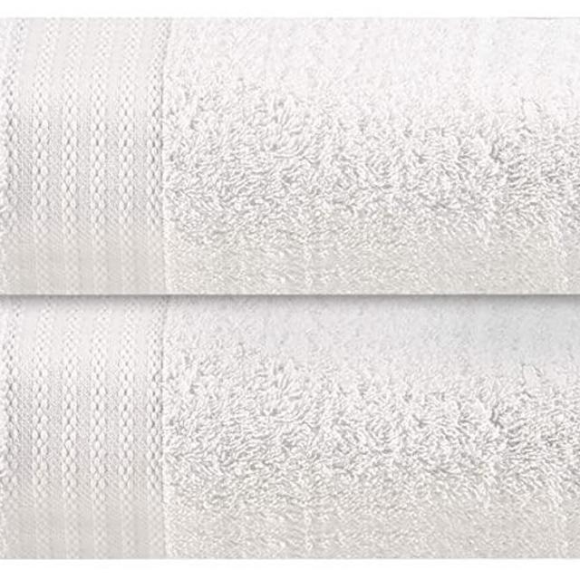 GLAMBURG Premium Cotton Oversized 2 Pack Bath Sheet 35x70-100% Pure Cotton - Ideal for Everyday use - Ultra Soft & Highly Absorbent - Machine Washable - White