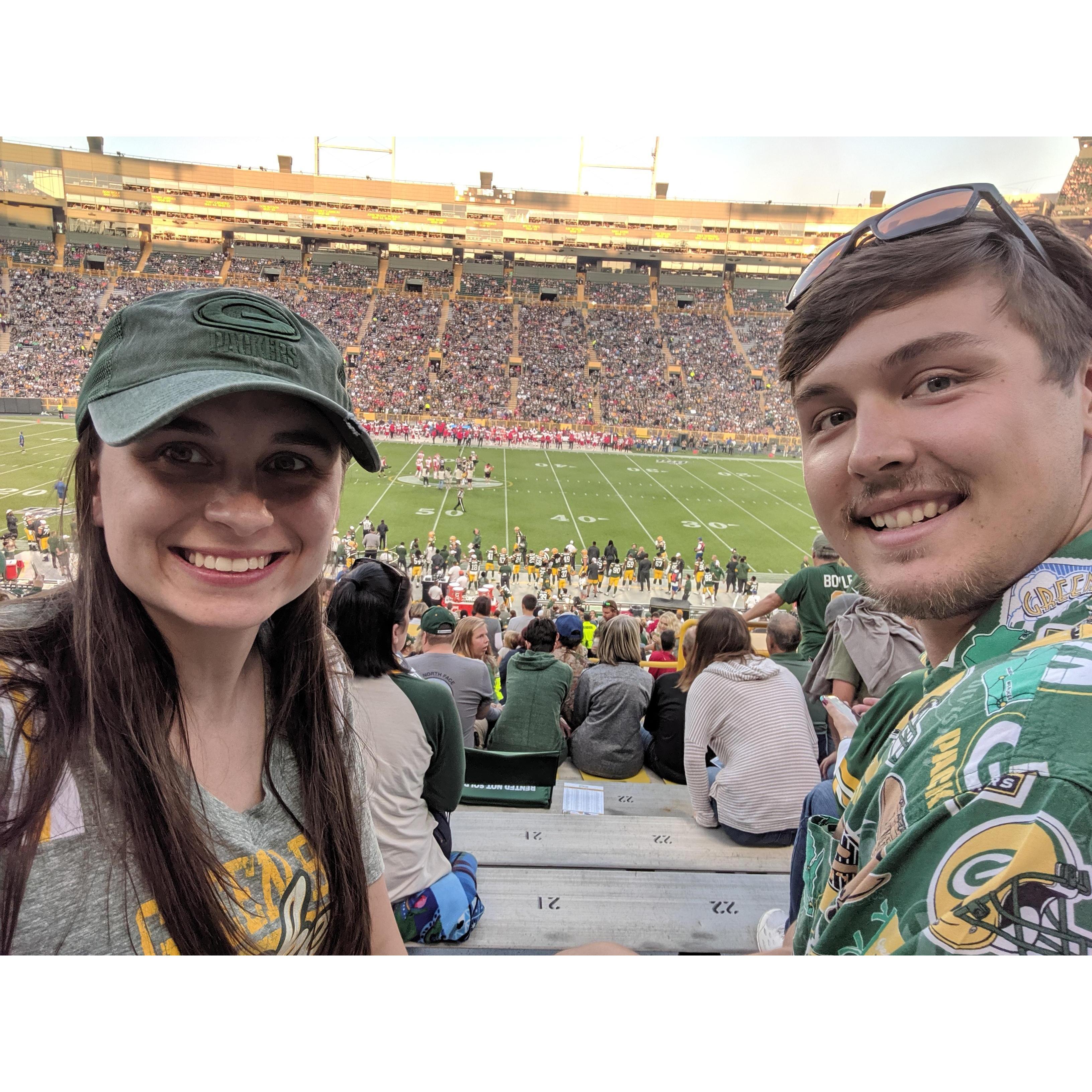 Trish's first time at Lambeau