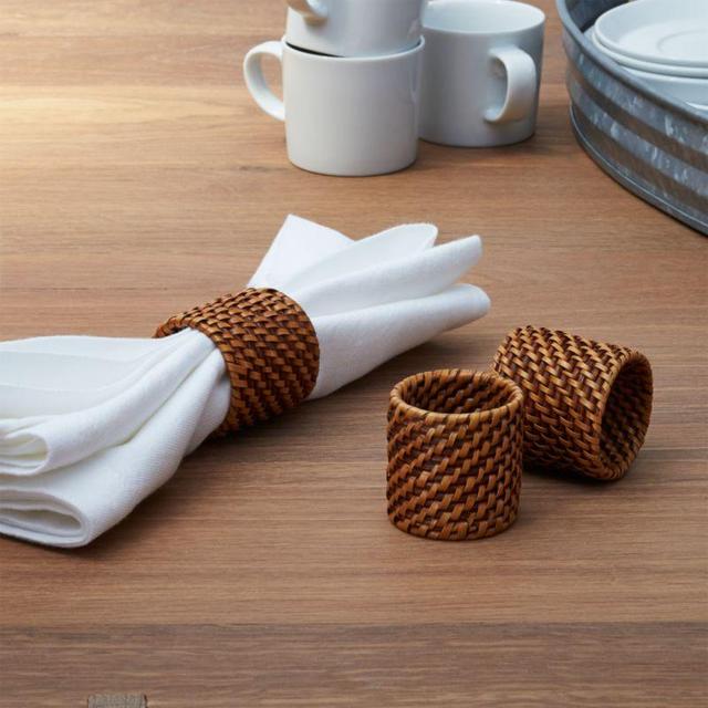 Artesia Honey Rattan Napkin Ring, Set of 12
