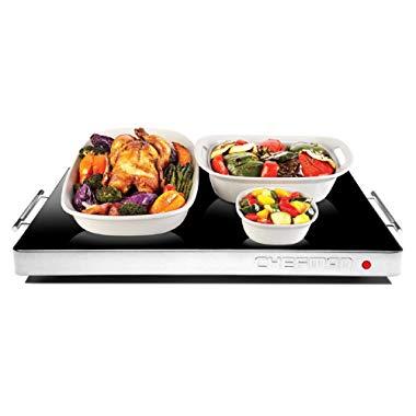 Chefman Electric Warming Tray with Adjustable Temperature Control, Perfect For Buffets, Restaurants, Parties, Events, Home Dinners, Glass Top Large 21" x 16" Surface Keeps Food Hot - Black