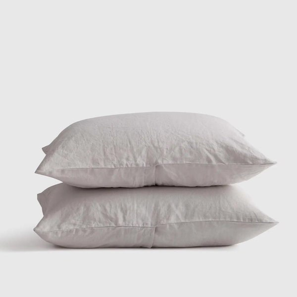 European Linen Sham Set in Light Grey