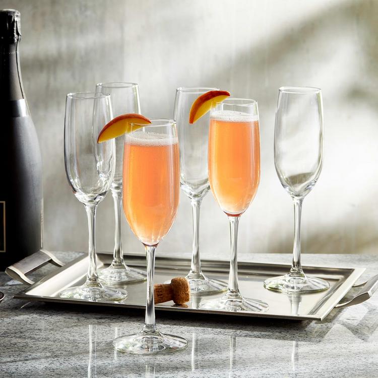 VINTAGE Libbey Champagne Flutes 6 oz. Clear 5-Piece Set