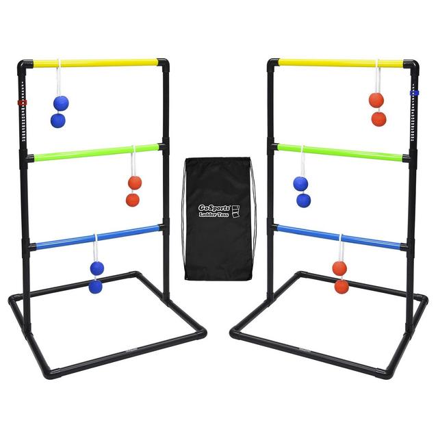 GoSports Pro Grade Ladder Toss Indoor/Outdoor Game Set with 6 Soft Rubber Bolo Balls, Travel Carrying Case
