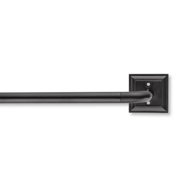 Cambria® Blockout 18 to 36-Inch Square Plate Curtain Rod Set in Black