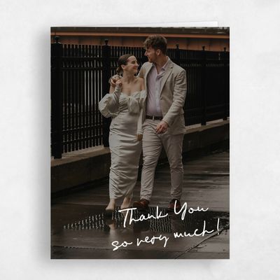 White Whimsical Wedding Thank You - Morgay Portrait