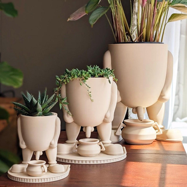 Peeing Planter Pot | Wall mounted | Drainage Pot | Nursery Pot Included | Funny Gag Gift | Multiple Colors Available