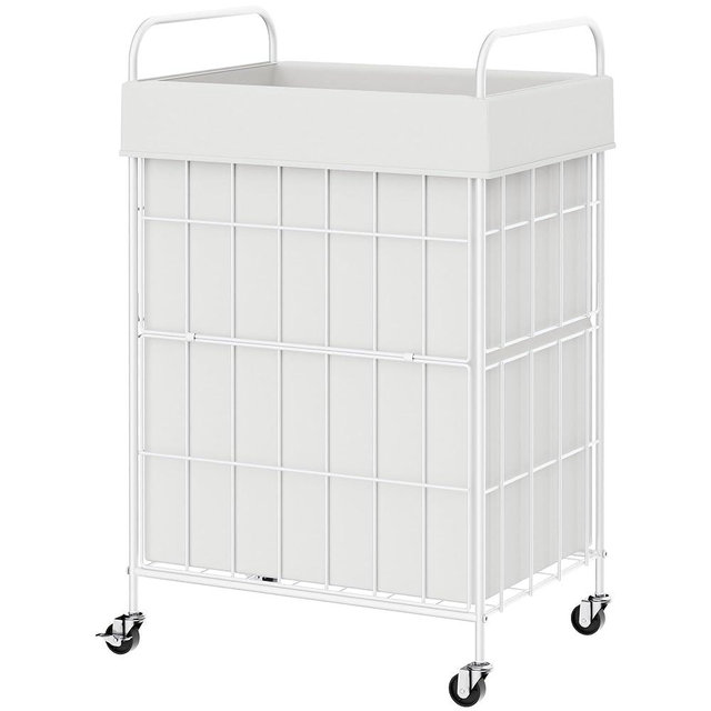 Laundry Hamper with Wheels, 90L Laundry Basket with Handle, Laundry Sorter with Removable Liner Bag