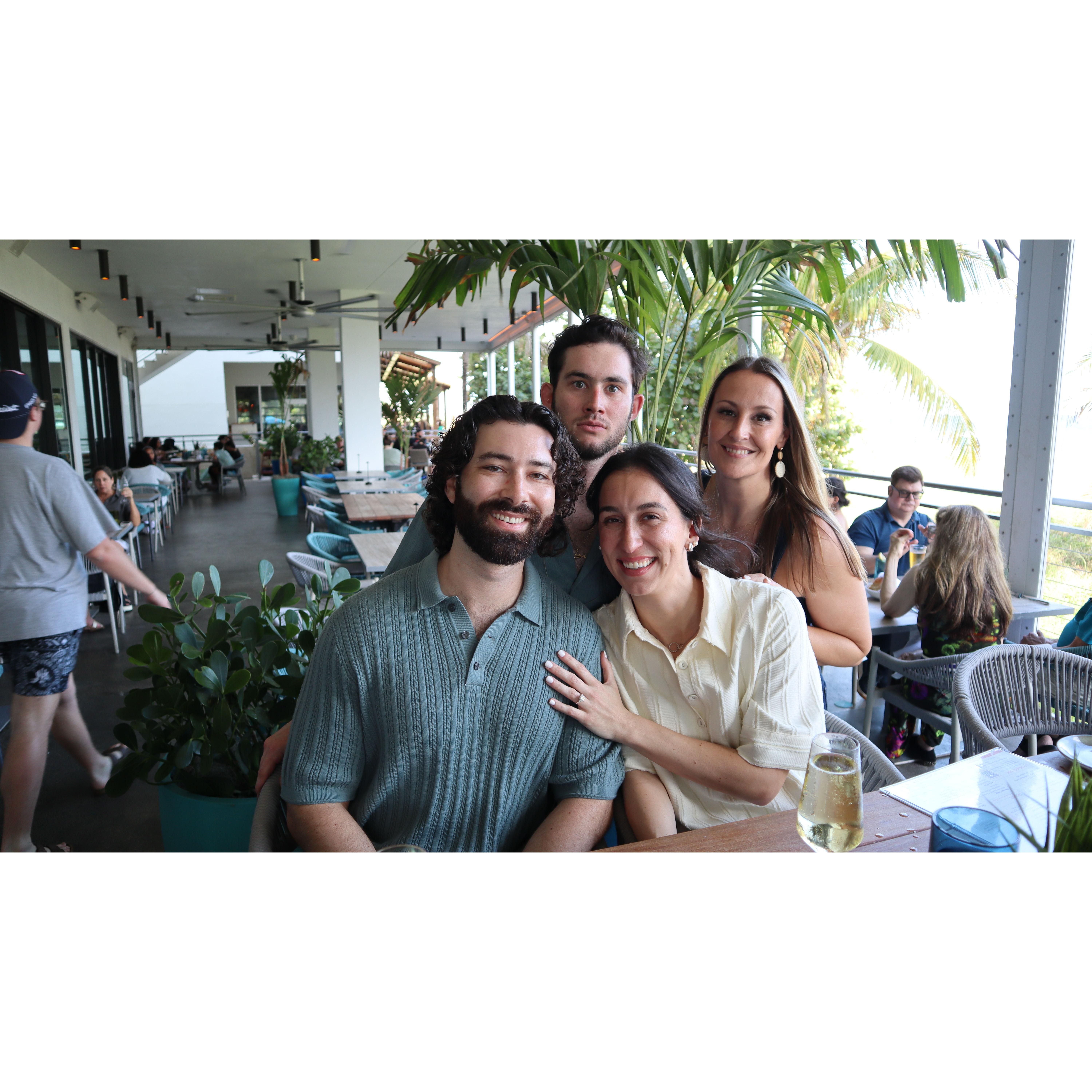 Daniel and Emily with Em's cousin, Harrison, and his girlfriend, Sara 12.31.24