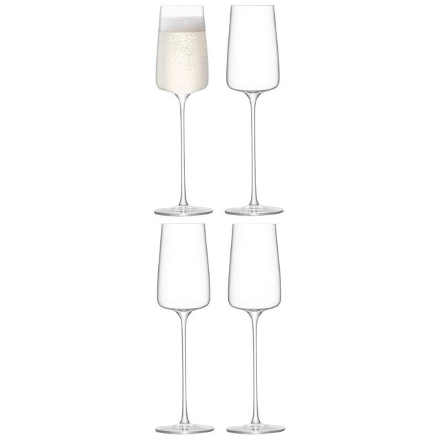Metropolitan 8oz Champagne Flute, Clear, Set of 4