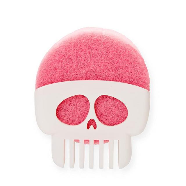 Peleg Design Brain Drain White Skull Sponge Holder for Kitchen, Bath, or Sink, Drains and Dries All Types of Sponges, 1 Sponge Included