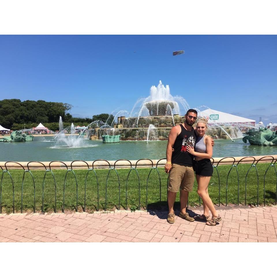 August 2016 - Music festival in Chicago, IL. This picture was taken at Buckingham Fountain- the same place Jeremy proposed!