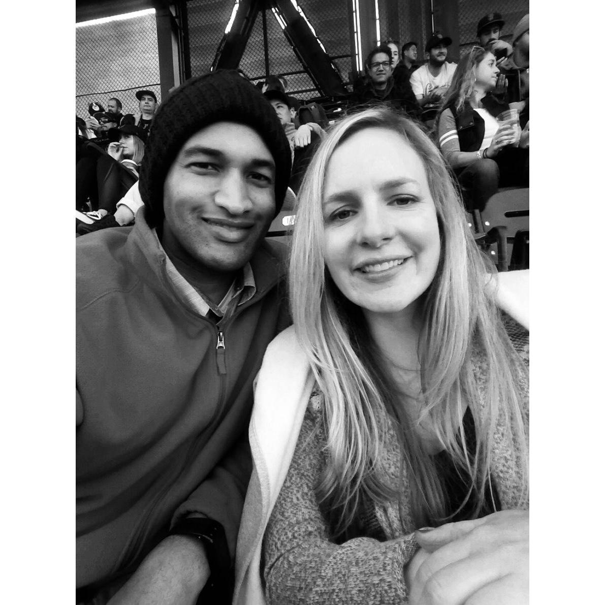Becca and I at the S.F. Giants game (Nov 2018)