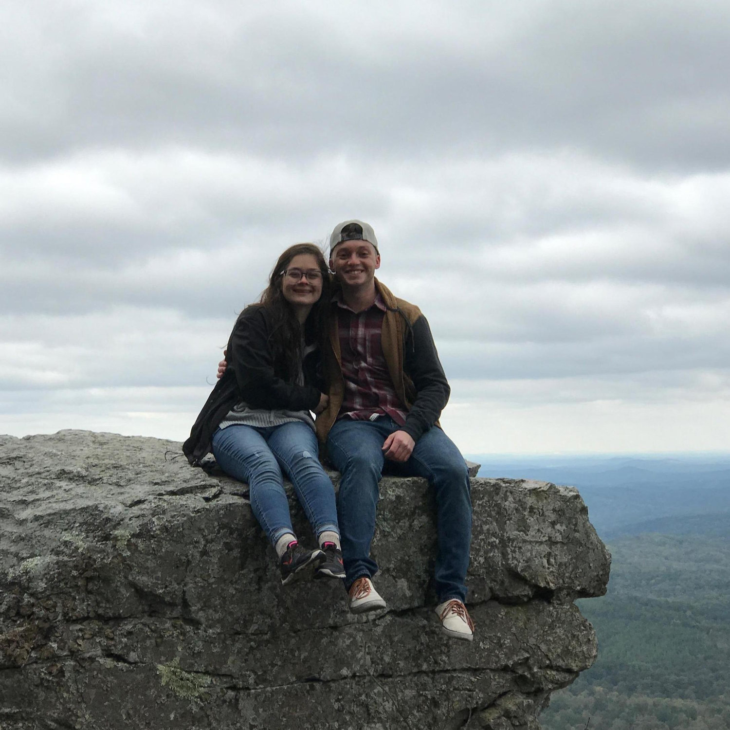 When we foolishly went camping at Mt. Cheaha State Park in the 30 degree weather.