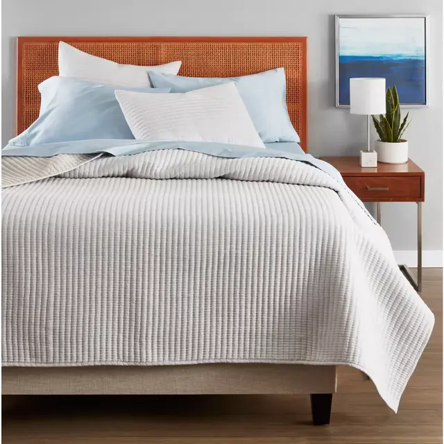 Nestwell™ Stripe Texture 3-Piece Full/Queen Quilt Set in Grey