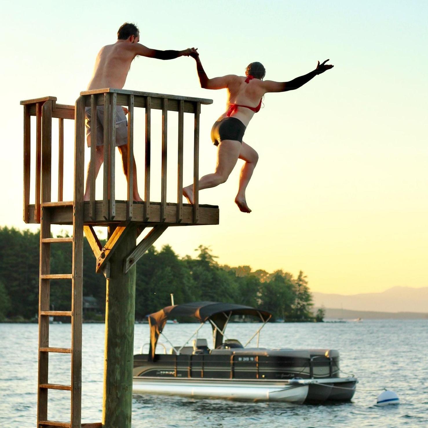 The infamous 'abandoned jump by Jonathan' picture from Lake Winnipisaukee, New Hampshire - July 2018