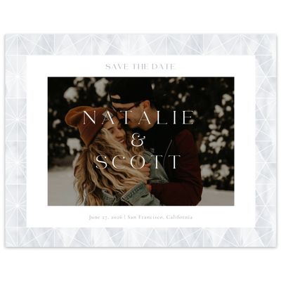 Grey Geometric Wedding Digital Save the Date - Orion Photo