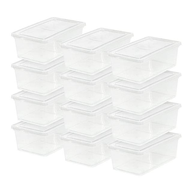 MyGift Transparent Blue Plastic Multipurpose Storage Box w/Handle & Expandable Trays