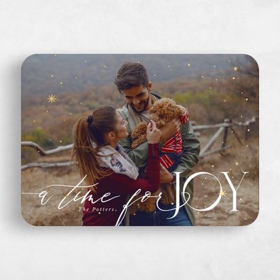 White Rounded Holiday Card - Fernie Foil