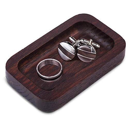 Prazoli Wood Ring Tray - Mens Ring Holder | Mens Gifts for Men | Gifts for Dad Gifts for Men Who Have Everything | Jewelry Organizer Dish | Couple Gifts Engagement Gifts for Him