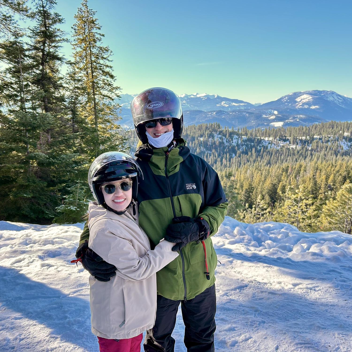 A quick snap from the top of the mountain during a snowmobiling adventure in Leavenworth.