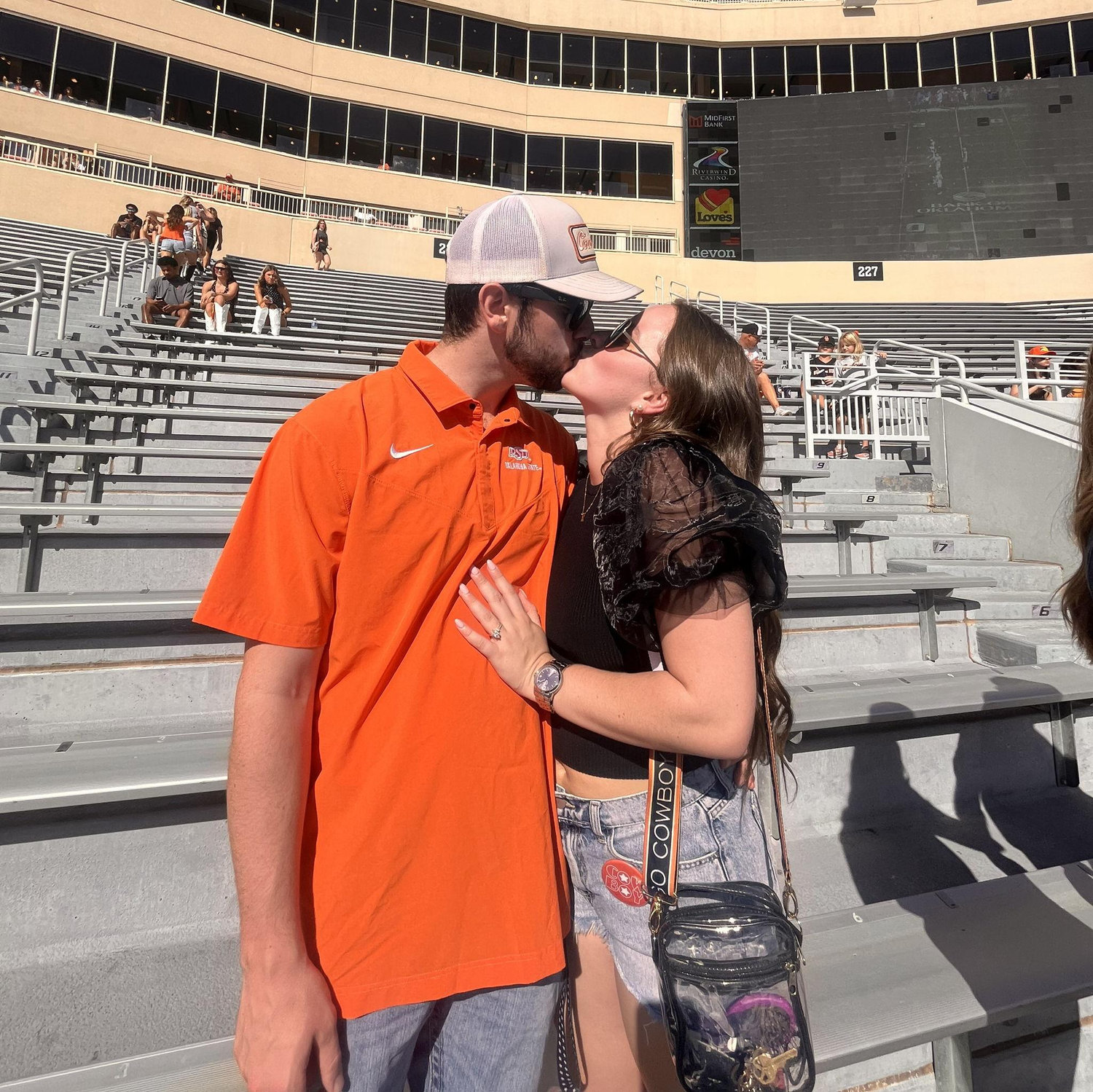 First football game after getting engaged!
