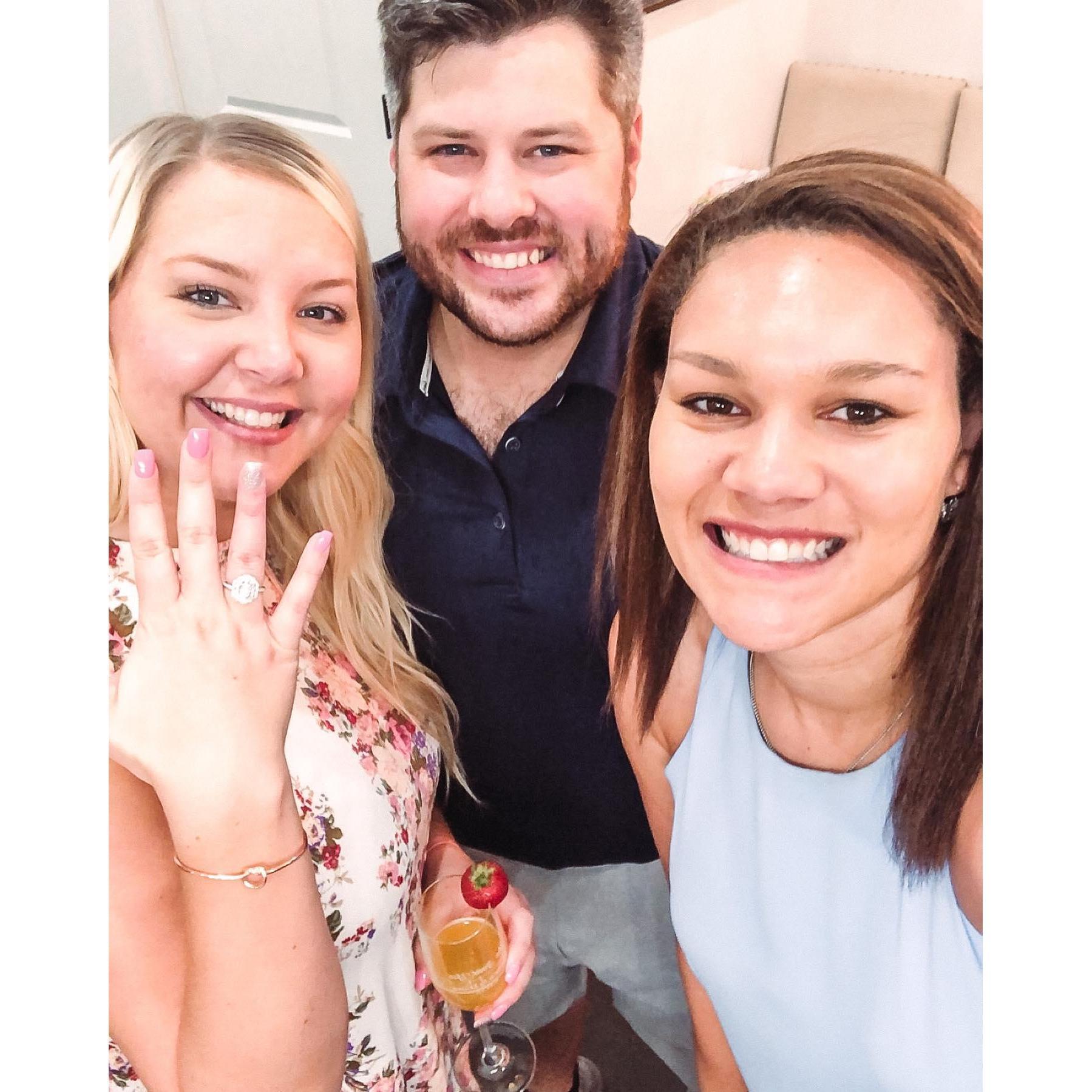 Our dear friend, Sydney! He proposed at her house on the front step!