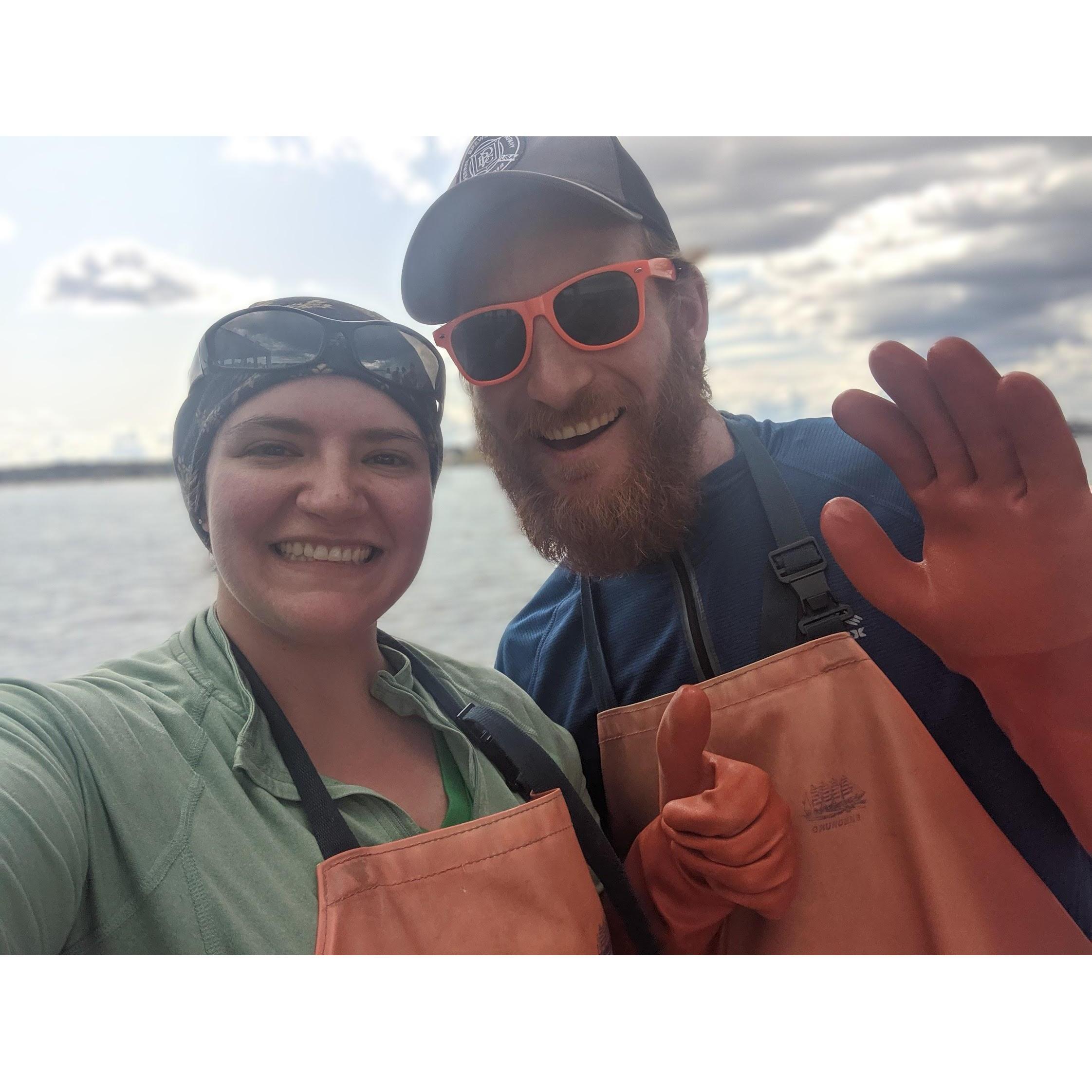 Trying our hand at being a Maine Lobsterman. We did successfully catch some lobsters for our dinner!