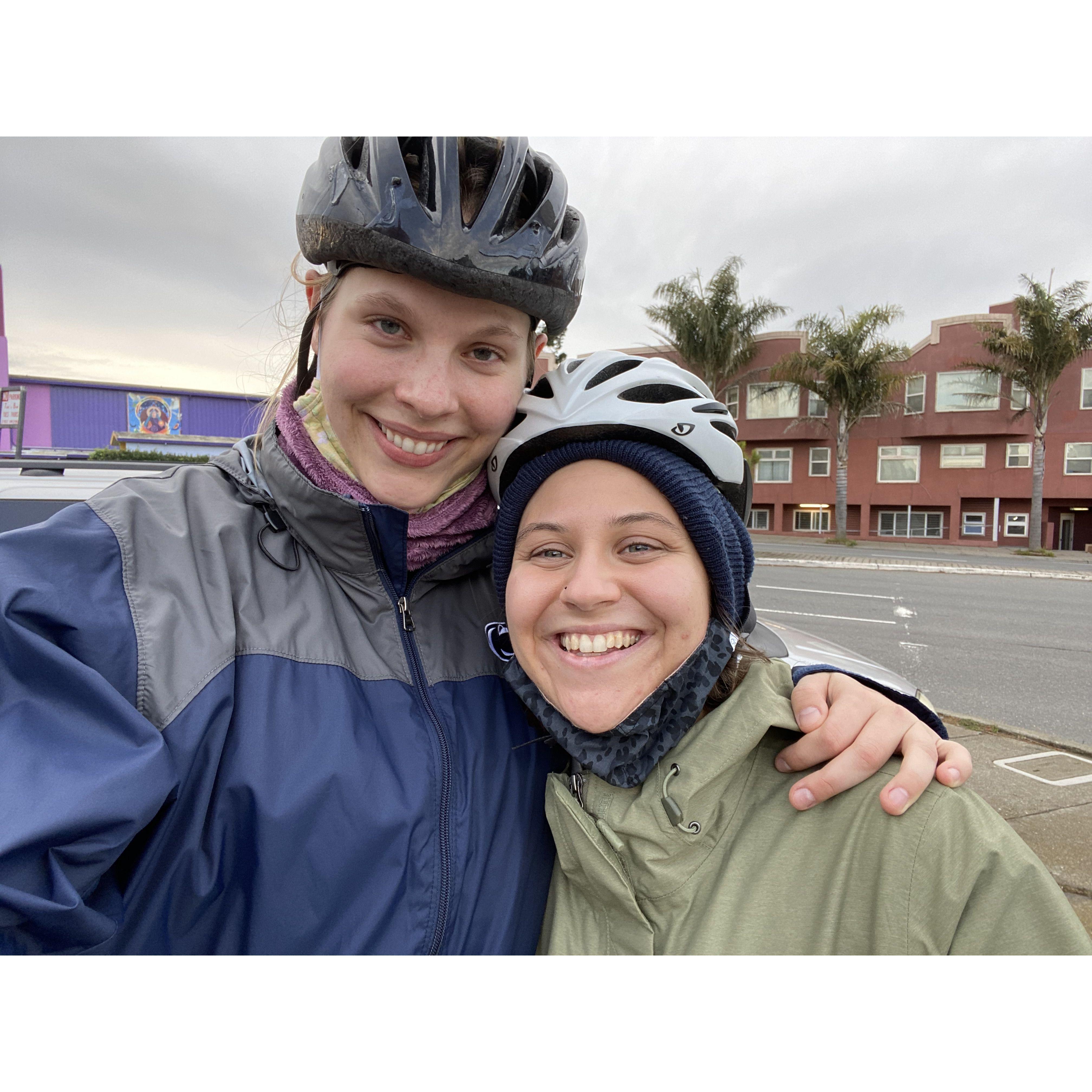 When we moved to SF, we tried out biking on the crazy hills! Electricity definitely helped the situation.