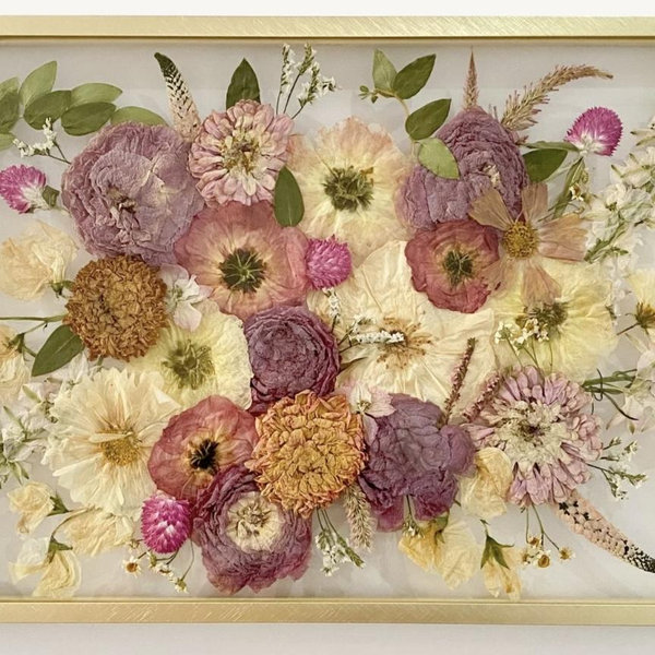 Pressed Floral Wedding Bouquet Frame