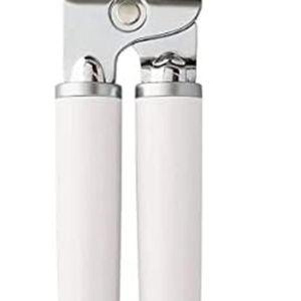 KitchenAid Classic Multifunction Can Opener and Bottle Opener Easy to Use, Razor Sharp Stainless Steel Cutting Wheel, Soft Ergonomic Handles, White