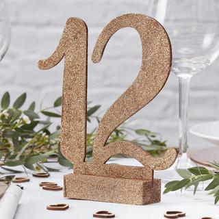 Wooden Table Numbers, 1-12