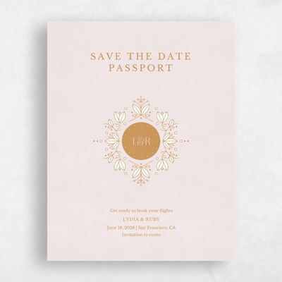 Blush, Pink Wedding Save the Date - Montavilla Stamp