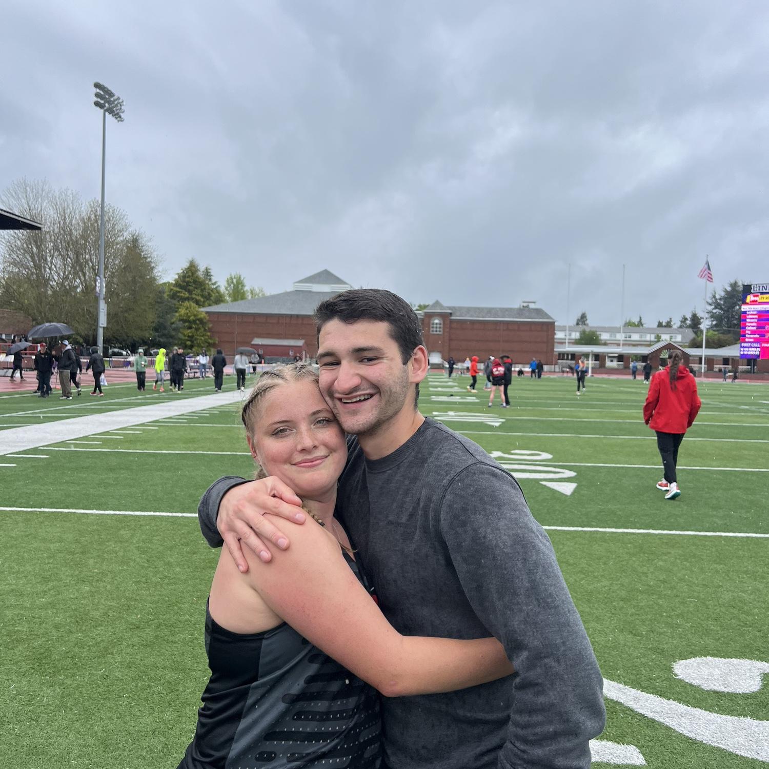 Shannon just ran her final collegiate track race before this photo was taken.