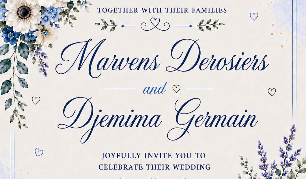 The Wedding Website of Marvens Derosiers and Djemima Germain