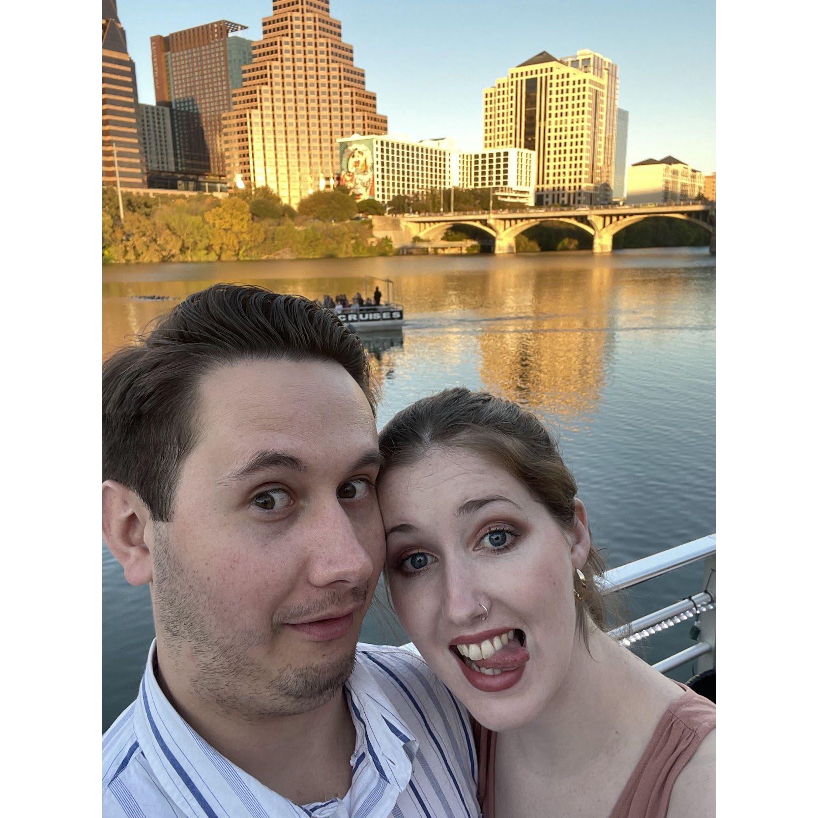 Bryce + Allison's rehearsal dinner boat ride in Austin!