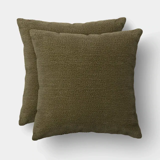 2pk Square Chenille Pillows Green - Threshold™