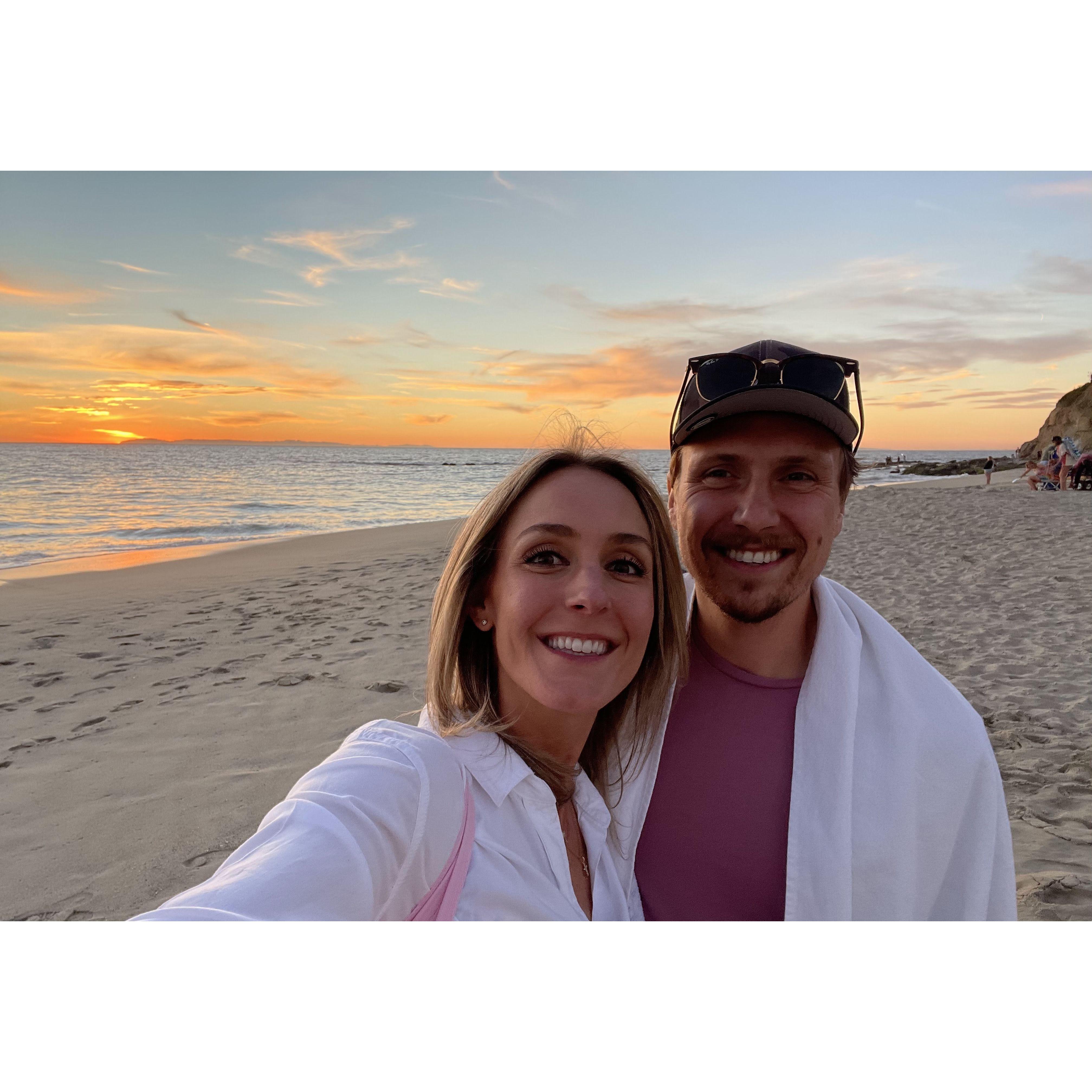 Dan's first trip to Orange County to visit my family! Enjoyed the sunset at my favorite beach in Laguna, Victoria Beach