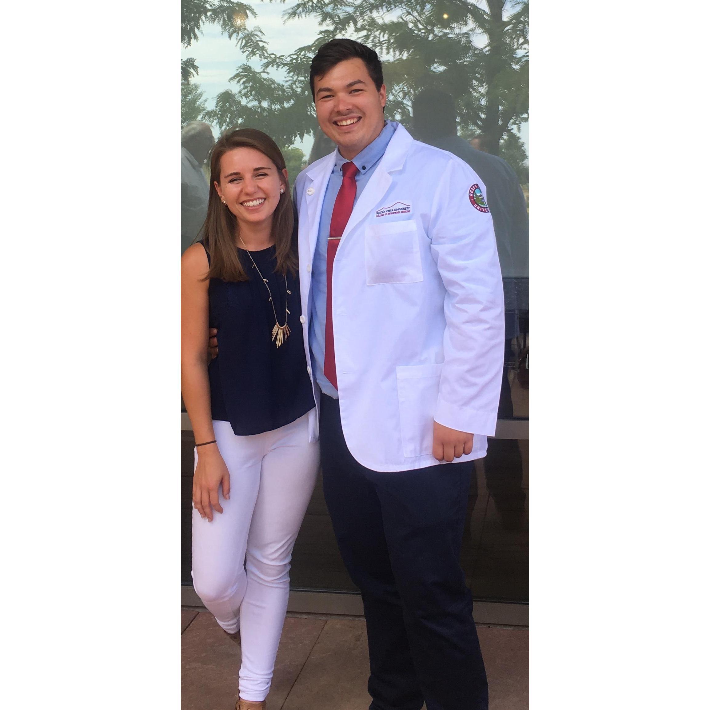 Brody's White Coat Ceremony at Rocky Vista University's College of Osteopathic Medicine (and the first time Katie got to meet his family)!