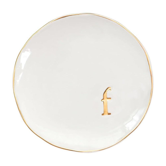 COLLECTIVE HOME - Ceramic Jewelry Tray, Decorative Trinket Dish for Rings Earrings Necklaces Bracelet Watch Keys, Birthday Mother's Day Christmas Gift for Women, 4.75", Glossy (f)