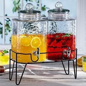 Style Setter Hamburg Dispensers with Stand (Set of 2), Clear