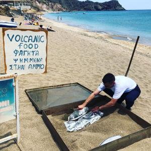 Volcanic Lunch on Paliochori Beach at Sirocco