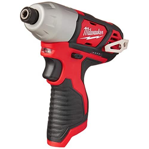 Milwaukee 2462-20 M12 1/4 Inch Hex Shank 12 Volt Lithium Ion Cordless 2,500 RPM 1,000 Inch Pounds Impact Driver w/ LED Light and Fuel Gauge (Battery Not Included, Power Tool Only)