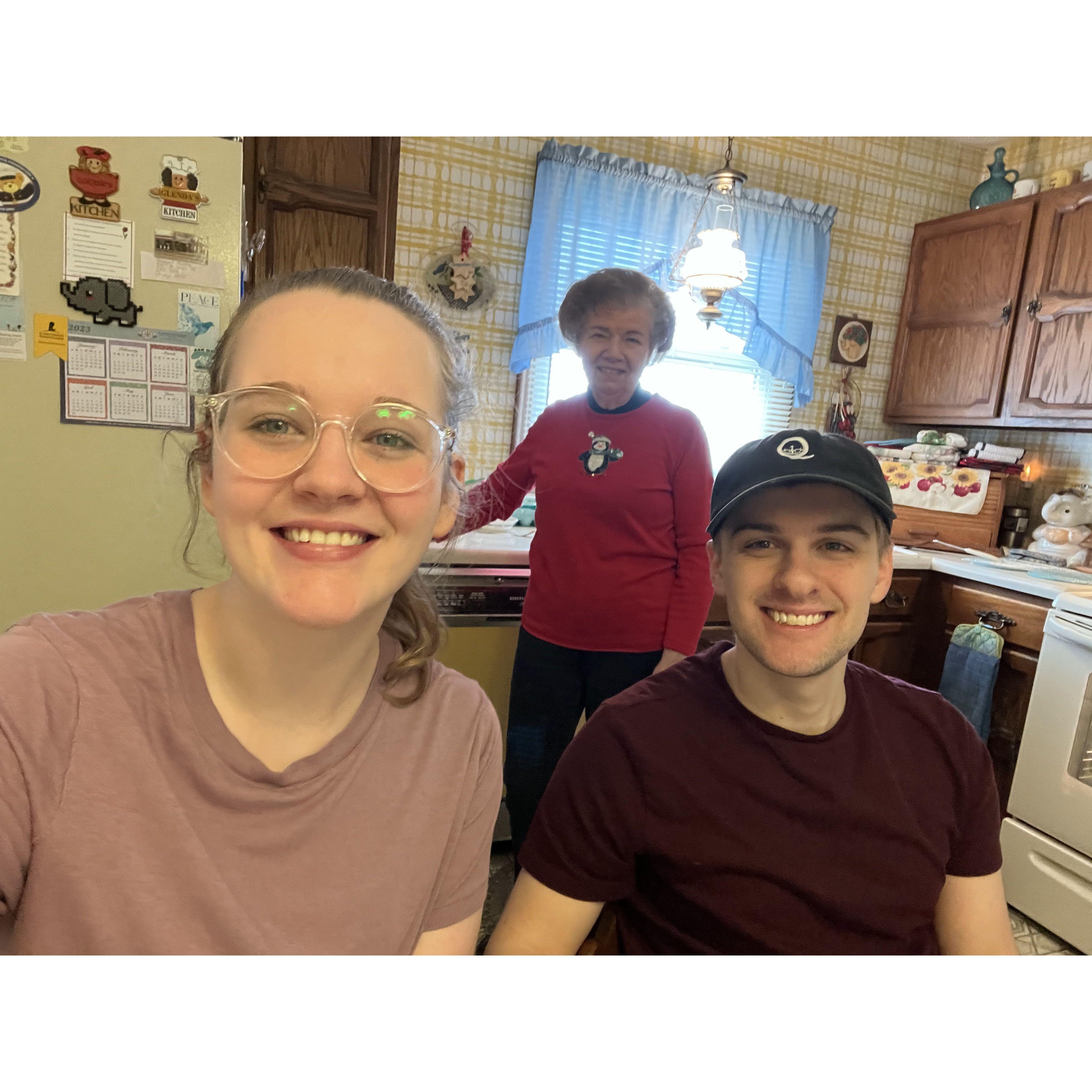 Christmas cookies with Abbey's grandma.