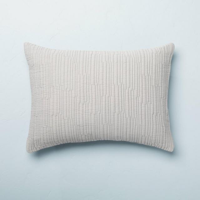 Standard Solid Texture Matelassé Pillow Sham Jet Gray - Hearth & Hand™ with Magnolia